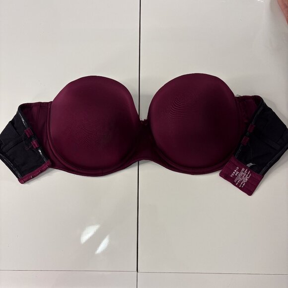 Torrid 44G Burgundy Strapless Push-Up Bra - Picture 1 of 3